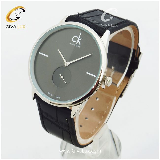 ساعت مردانه دوموتوره زیرثانیه کلوین کلین بندچرمی