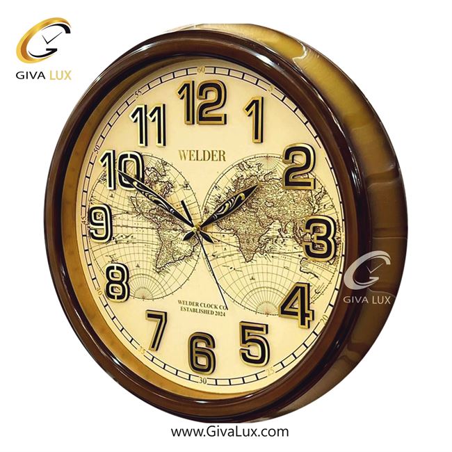 ساعت دیواری اورجینال ولدر PVC عسلی| کد رفرنس 555