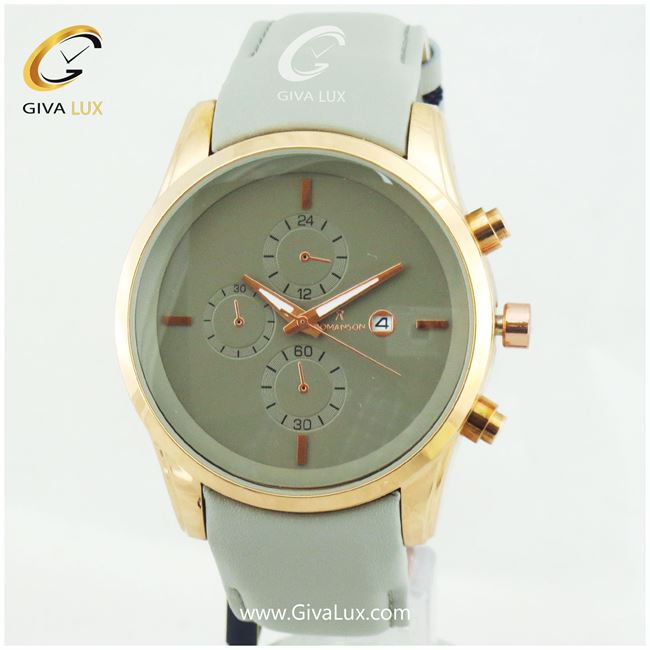 ساعت مچی مردانه طرح سه موتوره رومانسون بندچرمی طوسی