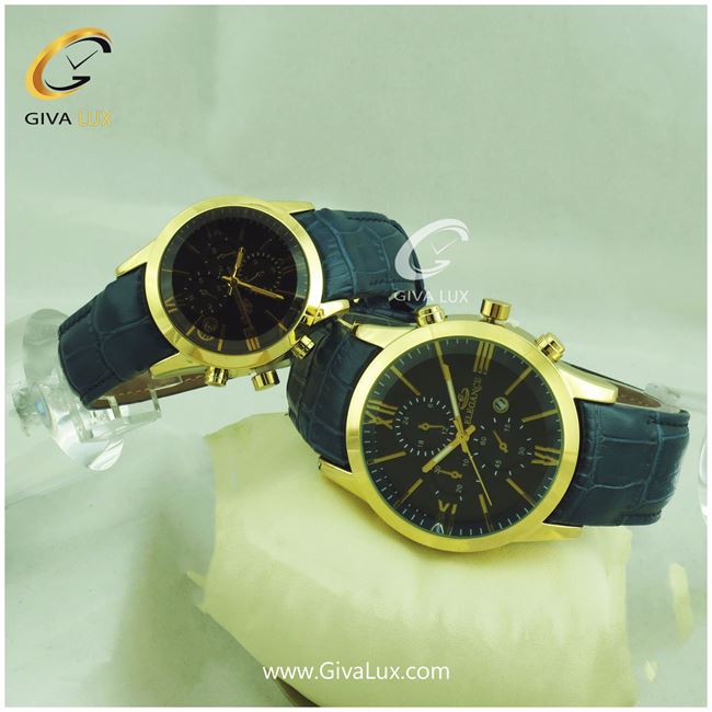 ساعت مچی ست مردانه و زنانه بند سرمه ای الگانس