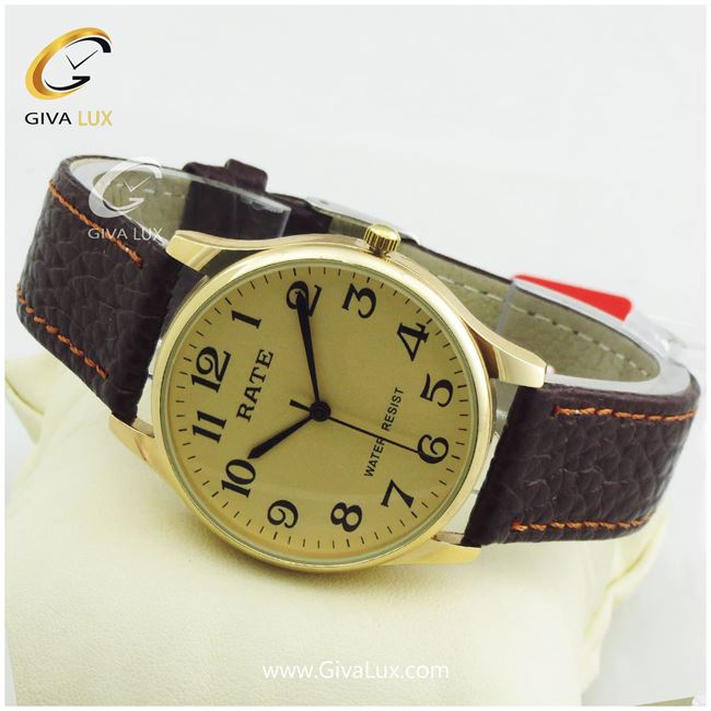 ساعت مچی اورجینال مردانه رِیت RATE طلایی | قهوه ای| طلایی| کد رفرنس T7198G 