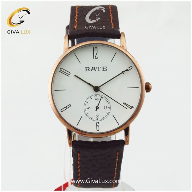 ساعت مچی اورجینال مردانه رِیت RATE رزگلد | قهوه ای| سفید| کد رفرنس T7131G
