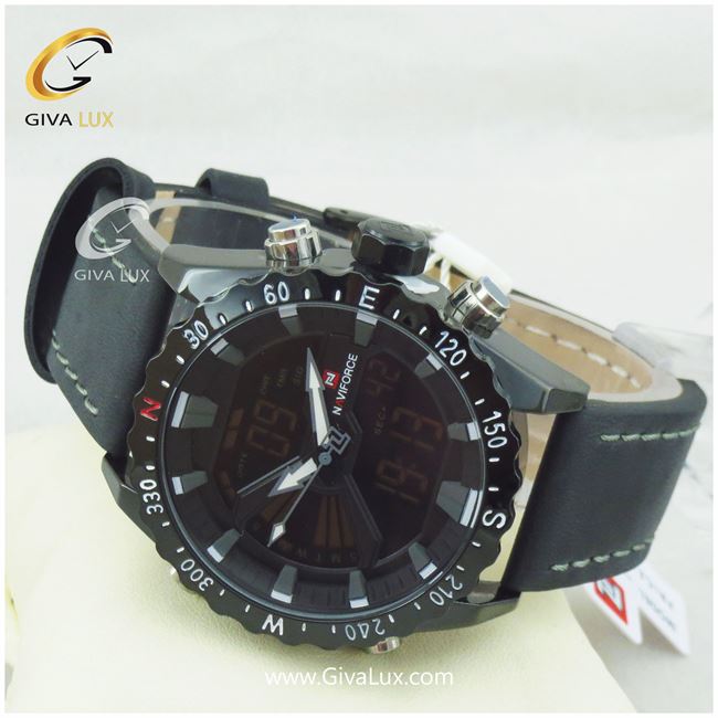 ساعت مچی مردانه بند چرمی دو زمانه نوی فورس NF9136