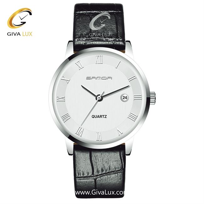 ساعت مچی بند چرمی مشکی مردانه ساندا مدل SANDA188