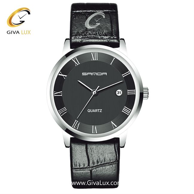 ساعت مچی بند چرمی مشکی مردانه ساندا مدل SANDA188