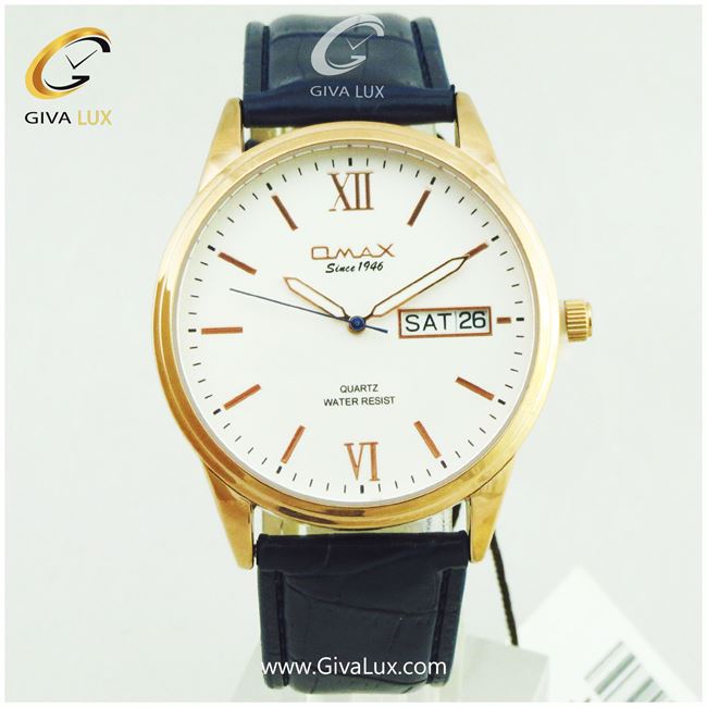 ساعت مچی مردانه بند چرمی مشکی OMAX