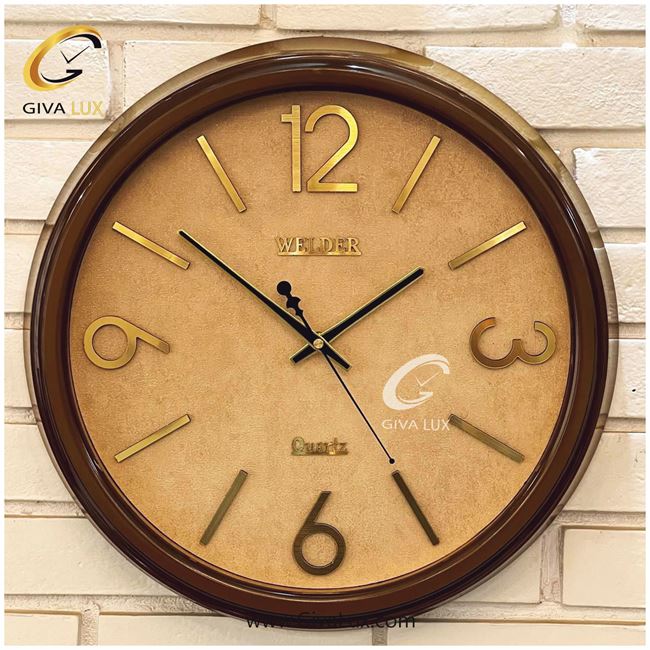 ساعت دیواری اورجینال ولدر PVC قهوه ای| کد رفرنس 560