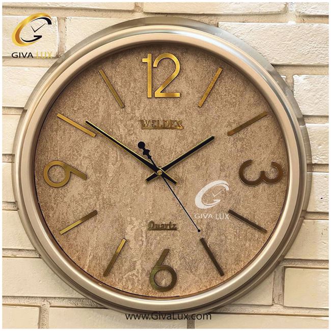 ساعت دیواری اورجینال ولدر PVC نقره ای| کد رفرنس 560