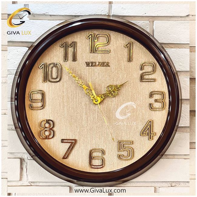 ساعت دیواری اورجینال ولدر PVC قهوه ای| کد رفرنس 565