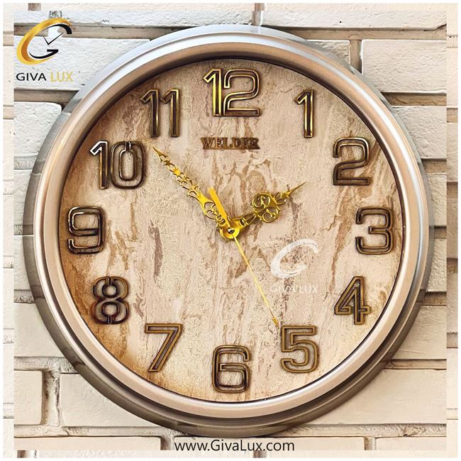 ساعت دیواری اورجینال ولدر PVC طوسی| کد رفرنس 565