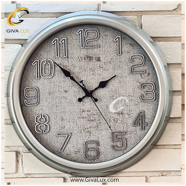 ساعت دیواری اورجینال ولدر PVC طوسی| کد رفرنس 565