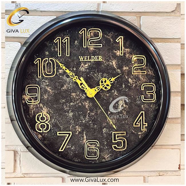 ساعت دیواری اورجینال ولدر PVC مشکی| کد رفرنس 565