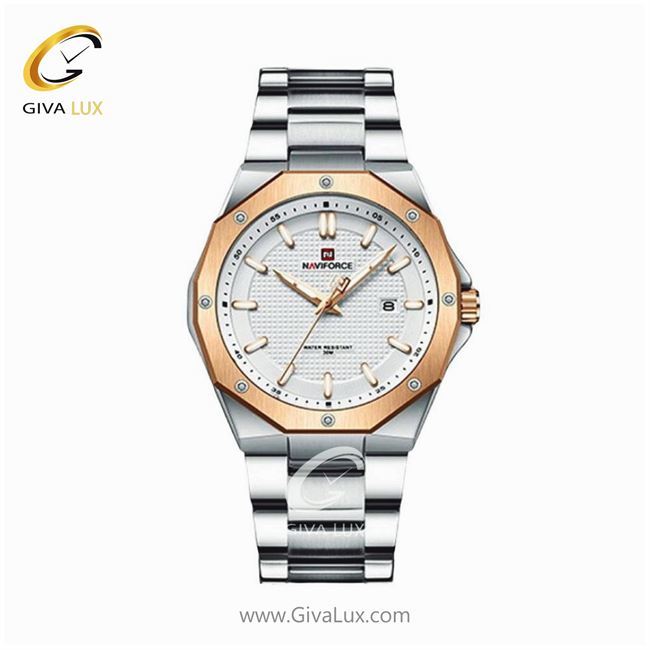 ساعت مچی اورجینال مردانه ناوی فورس|Naviforce|نوی فورس|نیوی فورس رزگلد | نقره ای| سفید| کد رفرنس NF9200