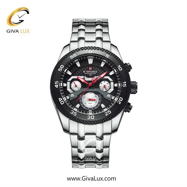 ساعت مچی اورجینال مردانه ناوی فورس|Naviforce|نوی فورس|نیوی فورس سه موتوره فول تایم مشکی | مشکی| مشکی-سفید| کد رفرنس NF9222