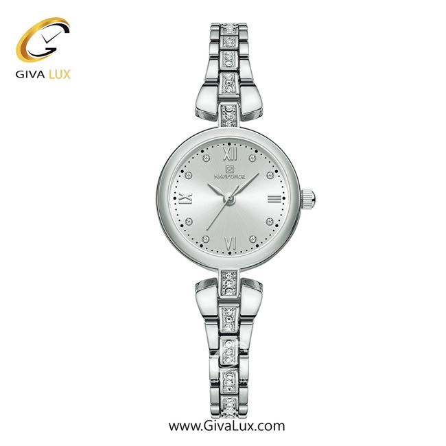 ساعت مچی اورجینال زنانه ناوی فورس|Naviforce|نوی فورس|نیوی فورس نقره ای | نقره ای| سفید| کد رفرنس NF5034-S/W