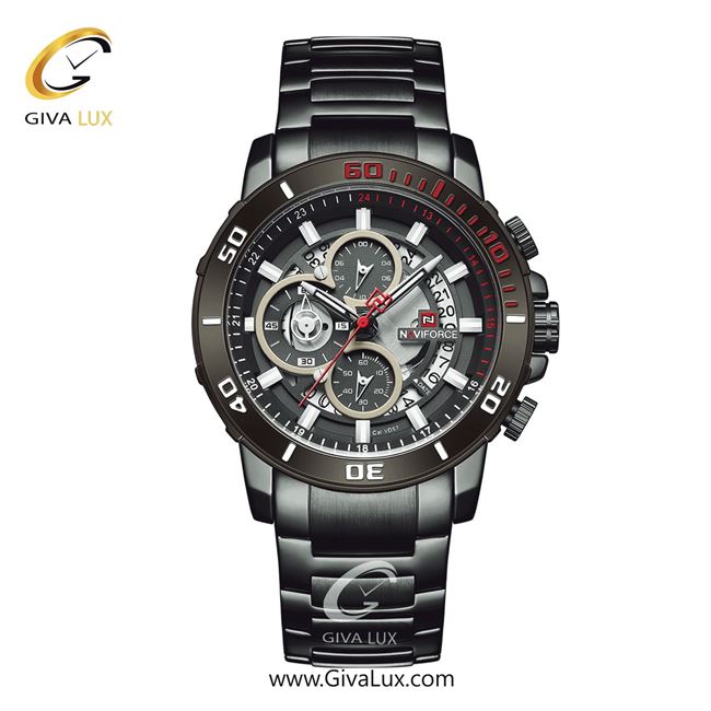 ساعت مچی مردانه بند فلزی مشکی ناوی فورس (نیوی فورس) کد NF9174-B/B