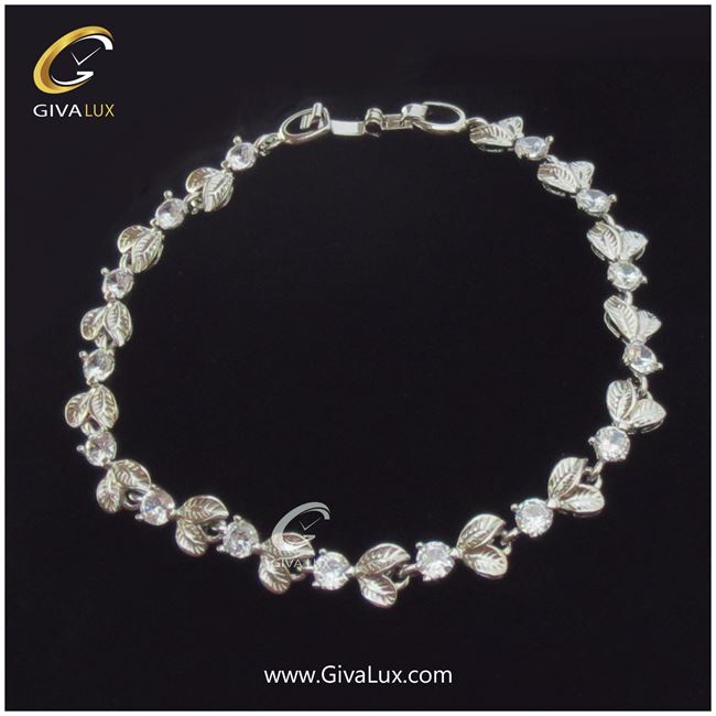 دستبند زنانه پرنگین رنگ ثابت جنس برنج