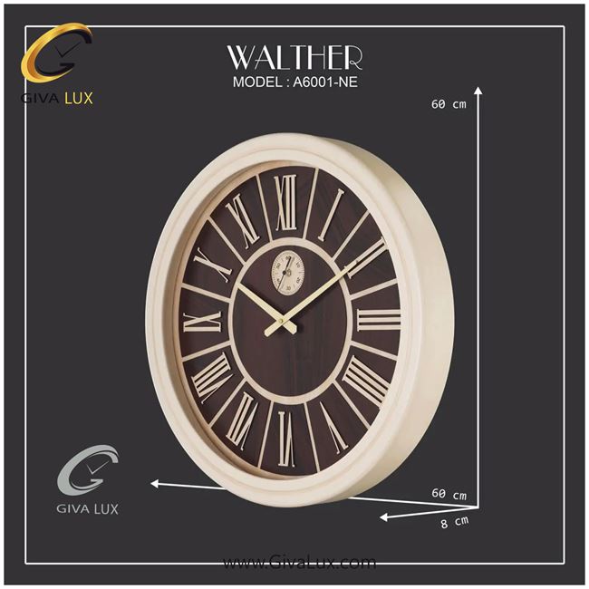 ساعت دیواری اورجینال والتر چوب کرم| کد رفرنس 6001NE 6001-NE-2.jpg