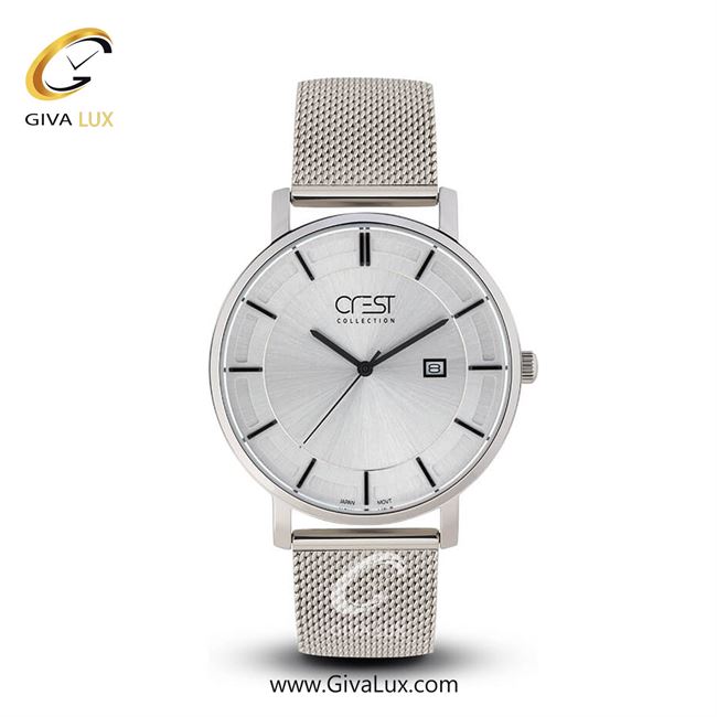 ساعت مچی اورجینال مردانه کرست | Crest  نقره ای | نقره ای| نقره ای| کد رفرنس Crest 6005-1