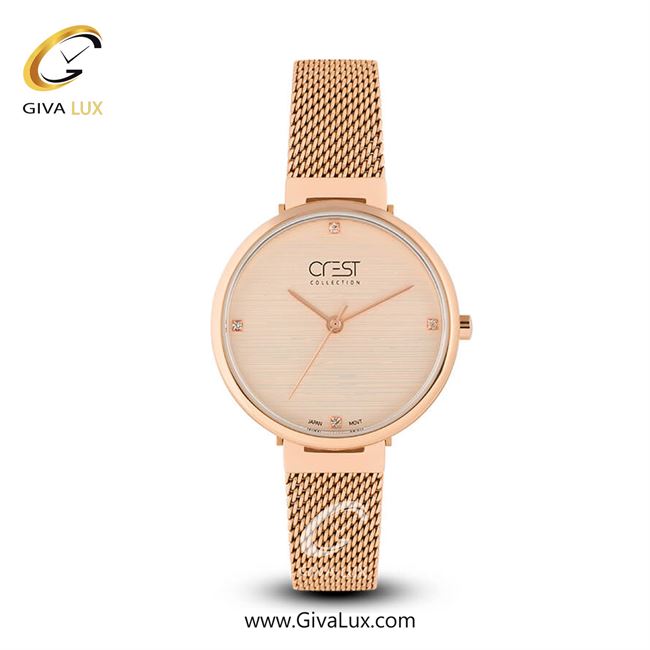 ساعت مچی اورجینال زنانه کرست | Crest  رزگلد | رزگلد| رزگلد| کد رفرنس Crest 6006-1