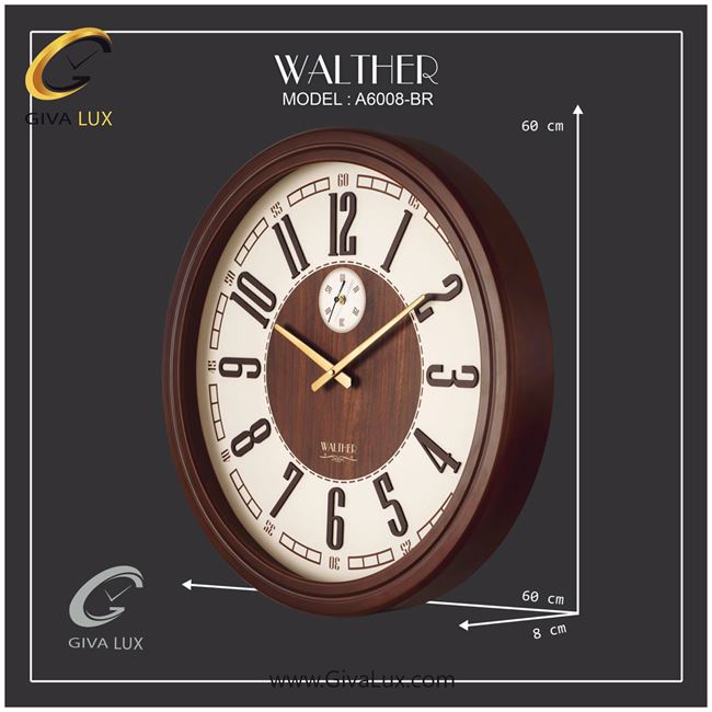 ساعت دیواری اورجینال والتر چوب قهوه ای| کد رفرنس 6008BR 6008-BR-2.jpg