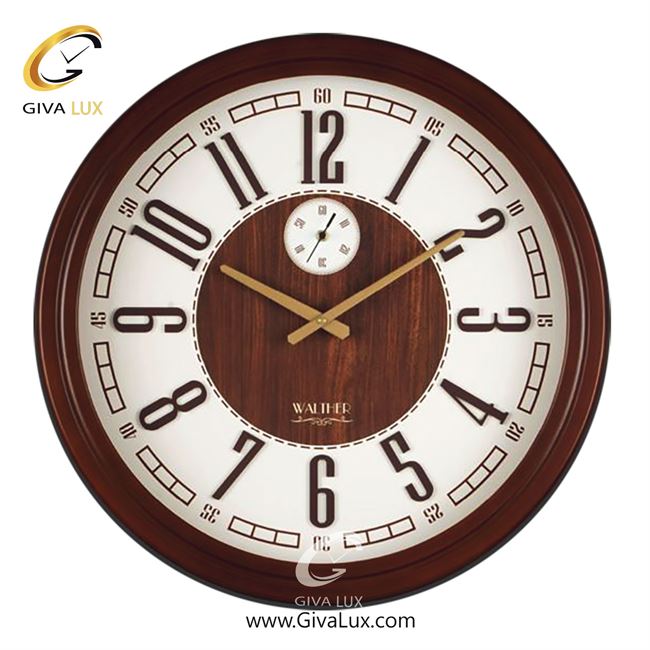 ساعت دیواری اورجینال والتر چوب قهوه ای| کد رفرنس 6008BR