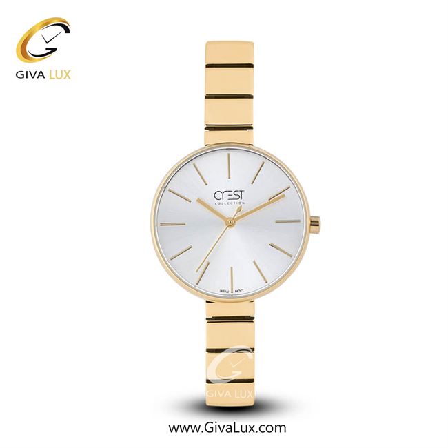 ساعت مچی اورجینال زنانه کرست | Crest  طلایی | طلایی| نقره ای| کد رفرنس Crest 6012-3