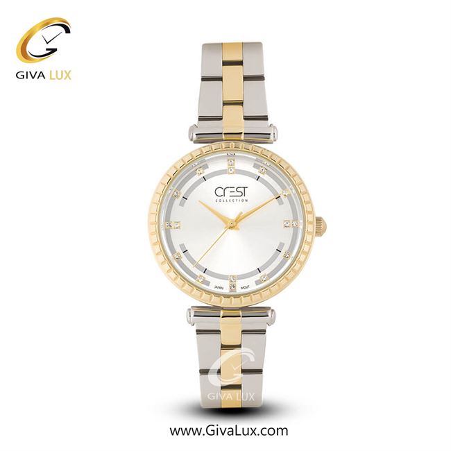 ساعت مچی اورجینال زنانه کرست | Crest  طلایی | نقره ای-طلایی| نقره ای| کد رفرنس Crest 6013-1