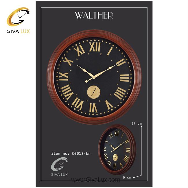 ساعت دیواری اورجینال والتر چوب قهوه ای| کد رفرنس 6013BR 6013-BR-1.jpg