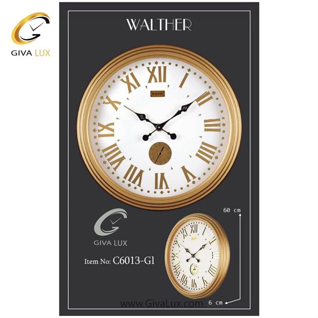 ساعت دیواری اورجینال والتر چوب طلایی| کد رفرنس 6013GR 6013-GR-1.jpg