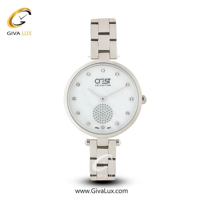 ساعت مچی اورجینال زنانه کرست | Crest  نقره ای | نقره ای| سفید صدفی| کد رفرنس Crest 6019-5