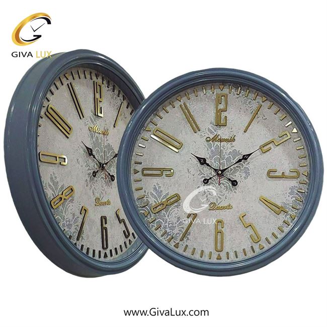 ساعت دیواری اورجینال مونیک PVC آبی خاکستری| کد رفرنس 602