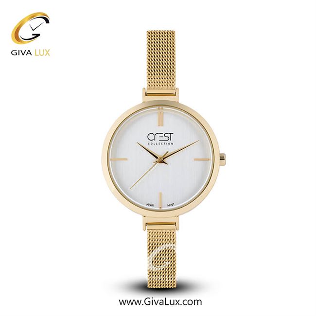 ساعت مچی اورجینال زنانه کرست | Crest  طلایی | طلایی| نقره ای| کد رفرنس Crest 6024-1