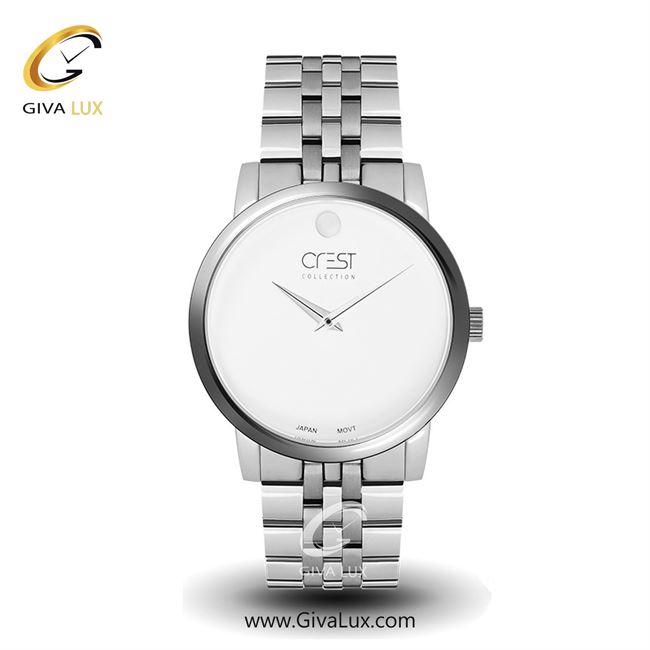 ساعت مچی اورجینال مردانه کرست | Crest  نقره ای | نقره ای| سفید| کد رفرنس Crest 6026-1