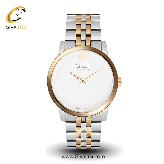 ساعت مچی اورجینال مردانه کرست | Crest  طلایی | طلایی-نقره ای| سفید| کد رفرنس Crest 6026-3