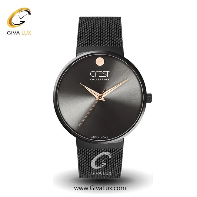 ساعت مچی اورجینال مردانه کرست | Crest  مشکی | مشکی| مشکی| کد رفرنس Crest 6028-2