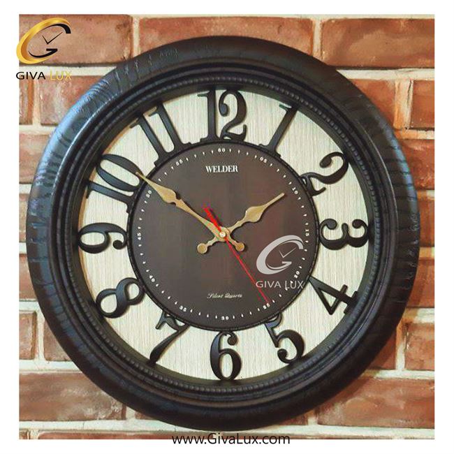 ساعت دیواری اورجینال ولدر PVC قهوه ای| کد رفرنس 603