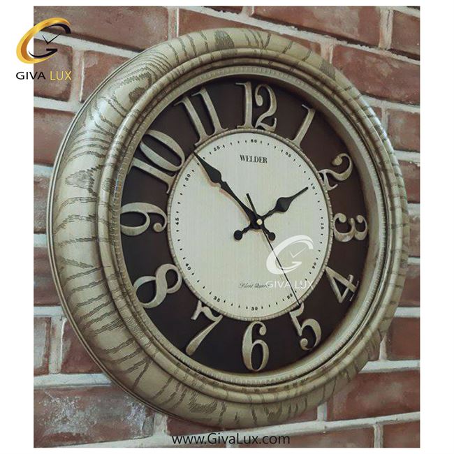 ساعت دیواری اورجینال ولدر PVC کرم| کد رفرنس 603