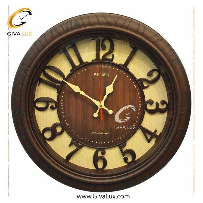 ساعت دیواری اورجینال ولدر PVC قهوه ای| کد رفرنس 603
