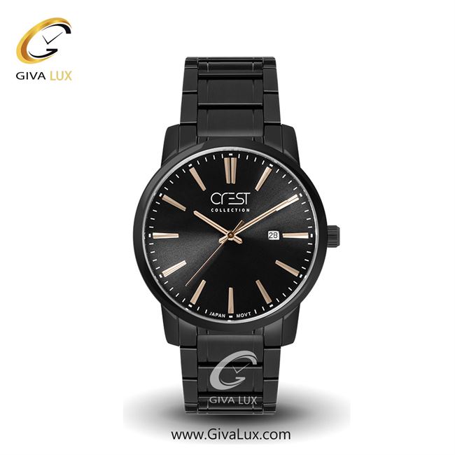 ساعت مچی اورجینال مردانه کرست | Crest  مشکی | مشکی| مشکی| کد رفرنس Crest 6035-4