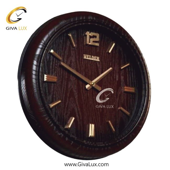 ساعت دیواری اورجینال ولدر PVC قهوه ای| کد رفرنس 604