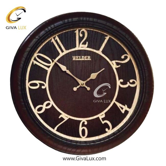 ساعت دیواری اورجینال ولدر PVC قهوه ای| کد رفرنس 604