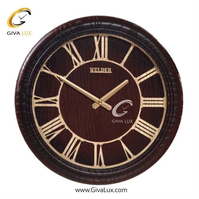 ساعت دیواری اورجینال ولدر PVC قهوه ای| کد رفرنس 604
