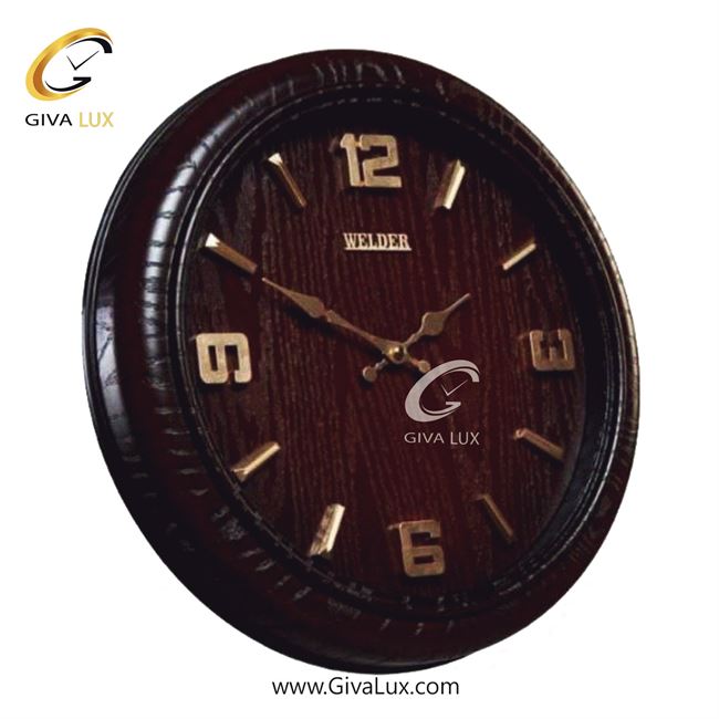 ساعت دیواری اورجینال ولدر PVC قهوه ای| کد رفرنس 604