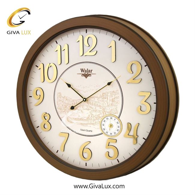ساعت دیواری اورجینال والار PVC قهوه ای| کد رفرنس 605