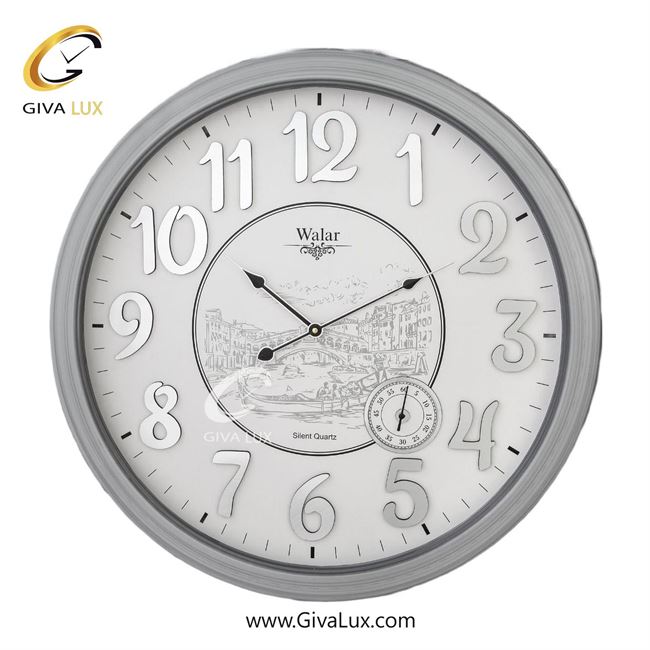 ساعت دیواری اورجینال والار PVC طوسی| کد رفرنس 605