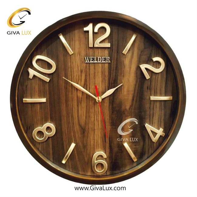 ساعت دیواری اورجینال ولدر PVC قهوه ای| کد رفرنس 605