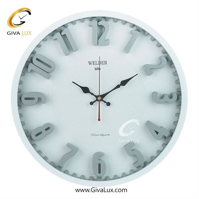 ساعت دیواری اورجینال ولدر PVC سفید| کد رفرنس 606