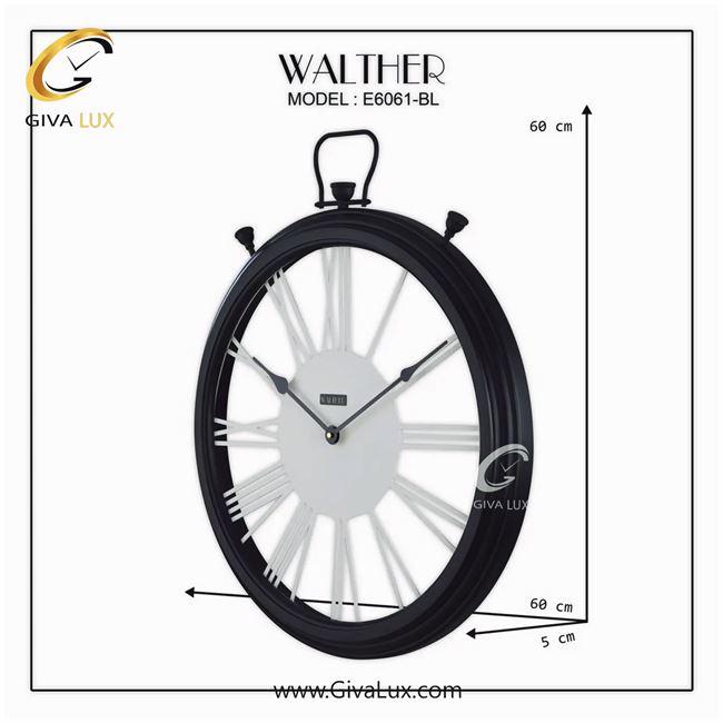 ساعت دیواری اورجینال والتر چوب-آلیاژ فلزی مشکی| کد رفرنس 6061BL 6061-BL-2.jpg