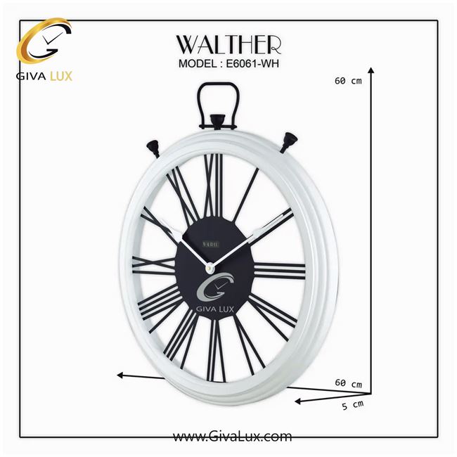 ساعت دیواری اورجینال والتر چوب-آلیاژ فلزی سفید| کد رفرنس 6061WH 6061-WH-2.jpg